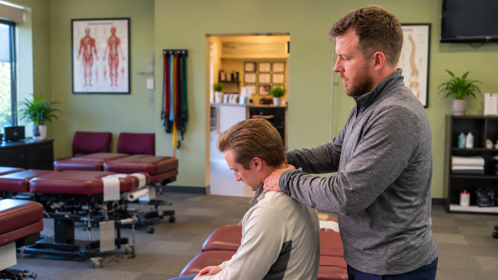 Chiropractic care in a treatment room